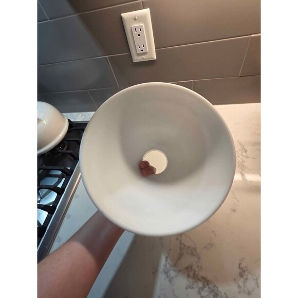 Vintage waffle style milk glass textured light cover - Picture 3 of 8